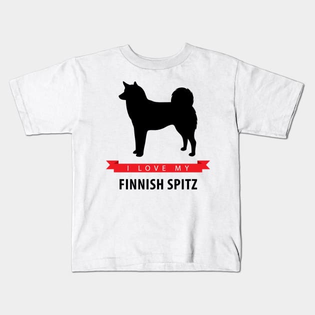 I Love My Finnish Spitz Kids T-Shirt by millersye